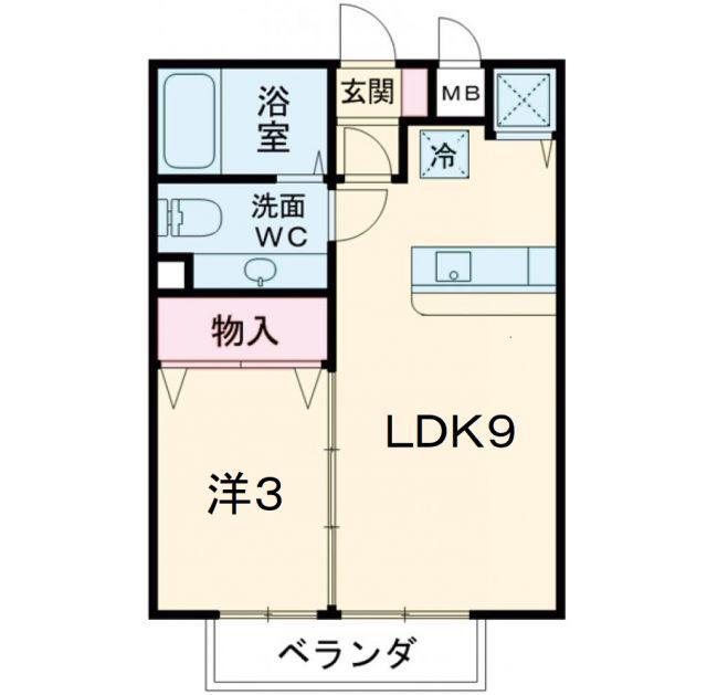 セジュールたかなわIII(1LDK/2階)の間取り写真