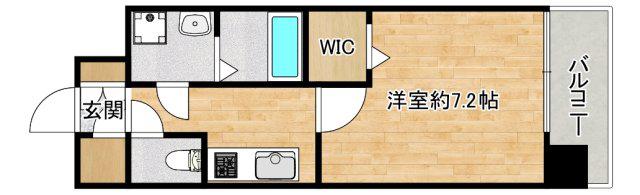 LOUIS RESIDENCE 天王寺町北(1K/2階)の間取り写真