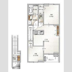 AFC RESIDENCE 豊川伊奈(2LDK/2階)の間取り写真