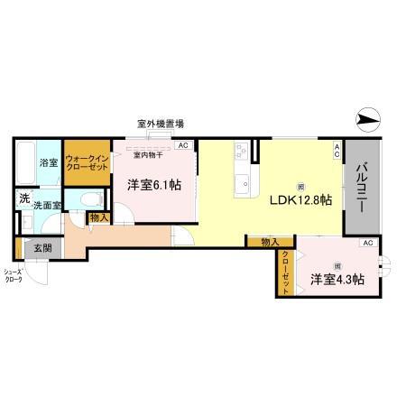 D-ROOM住吉墨江4丁目(2LDK/3階)の間取り写真