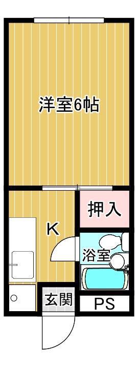 グレイハイツ(1K/2階)の間取り写真