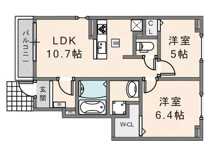 スヴェラ・テールI(2LDK/1階)の間取り写真