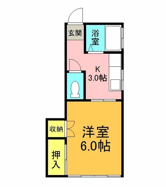 サンハイツ(1K/1階)の間取り写真