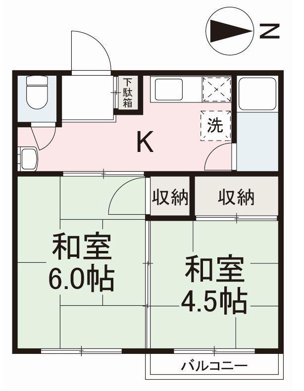 万亀マンション(2K/3階)の間取り写真