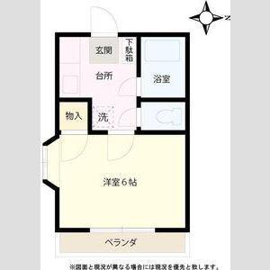 メゾンフジII(1K/2階)の間取り写真