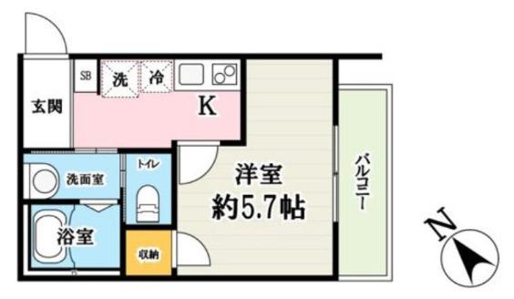 ラコリーナ狭山(1K/2階)の間取り写真
