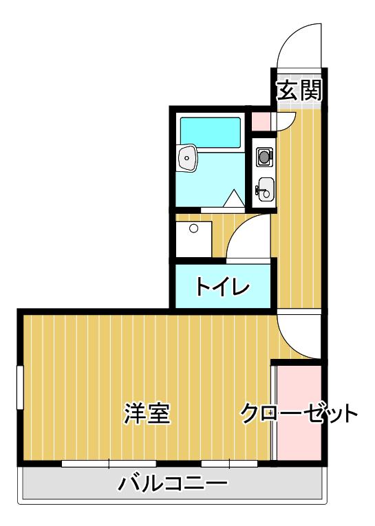 アモーレ福島(1K/2階)の間取り写真