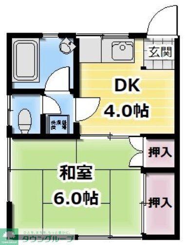 長谷川ハイツ(1DK/1階)の間取り写真
