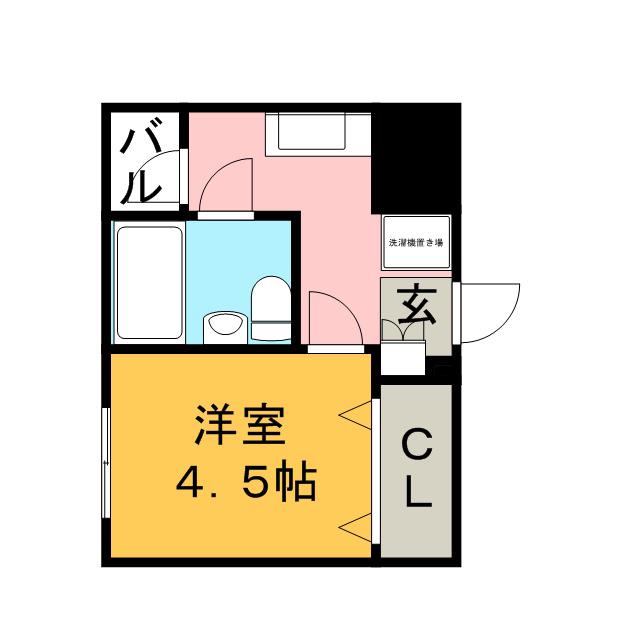 カサベルデ本町(1K/4階)の間取り写真
