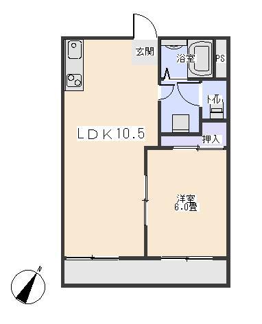 パークハウス竜美(1LDK/1階)の間取り写真