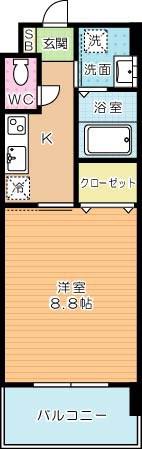 グレース上富野(1K/10階)の間取り写真