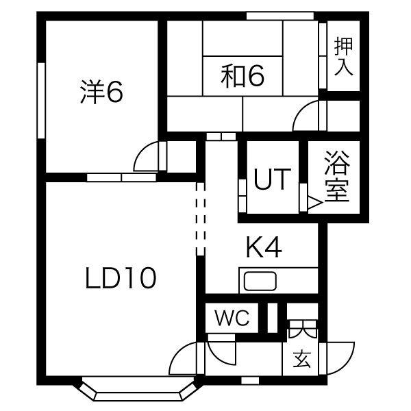 コンサート25(2LDK/2階)の間取り写真