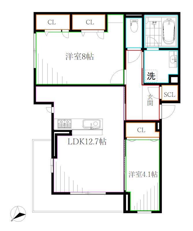 CASA DE MANA 吉祥寺 1(2LDK/3階)の間取り写真
