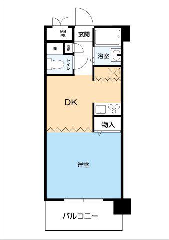 グランピア今津(1DK/4階)の間取り写真