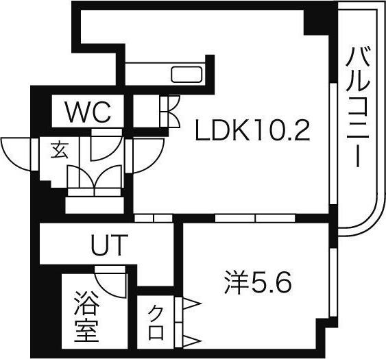 ハイコートN1(1LDK/4階)の間取り写真