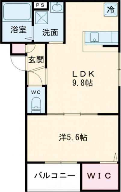 RAFFINE貝塚(1LDK/1階)の間取り写真