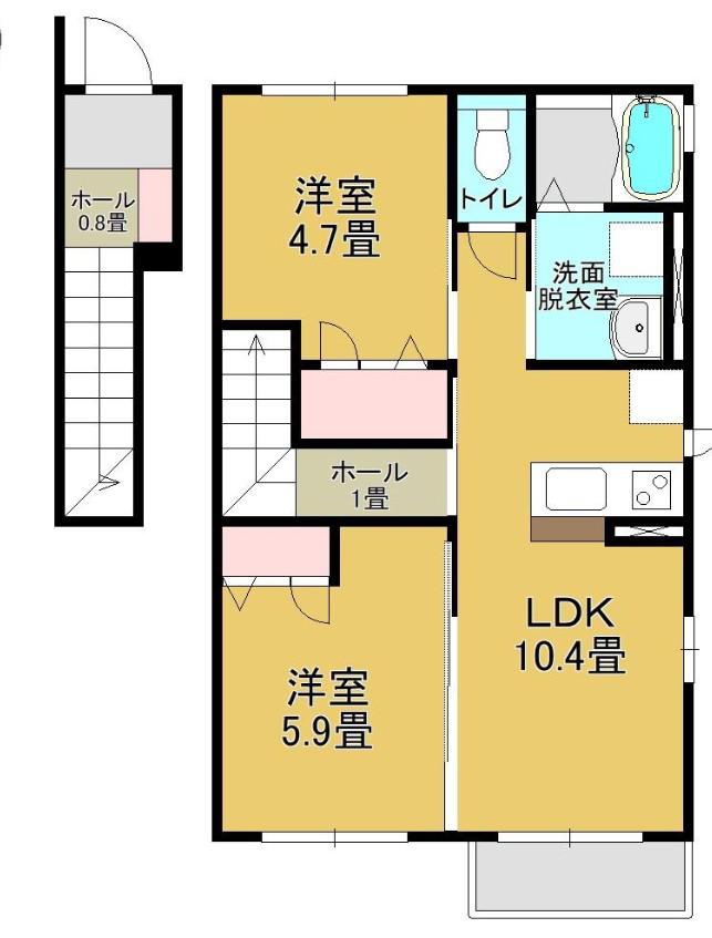 ティエラ ルーク(2LDK/2階)の間取り写真