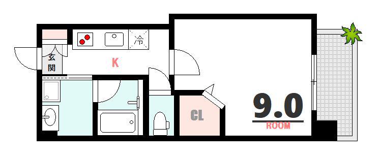 YELL RESIDENCE横川新橋(1K/8階)の間取り写真