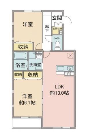 ガーデンコート(2LDK/1階)の間取り写真