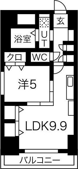 プレステージ千種(1LDK/11階)の間取り写真