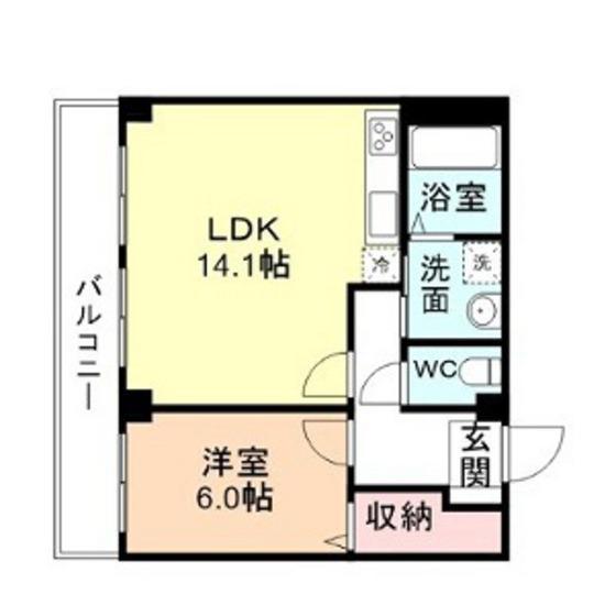 センチュリー山室(1LDK/2階)の間取り写真