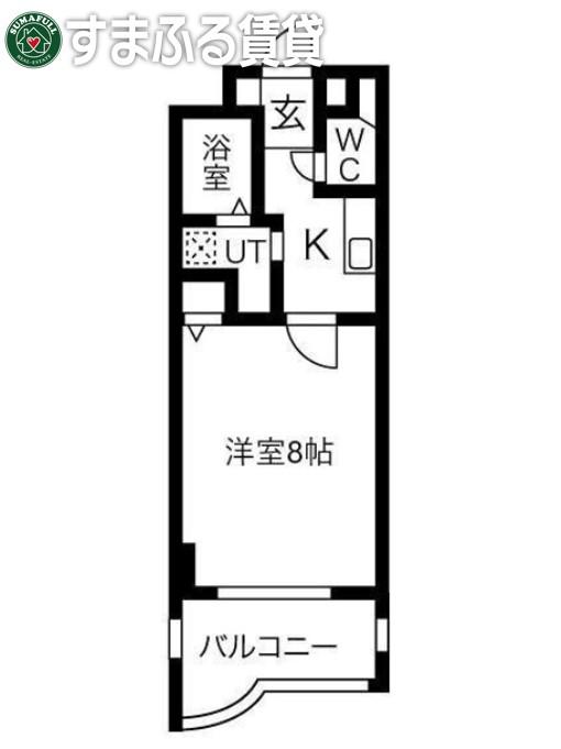 ハートヒルズ矢作(1K/7階)の間取り写真