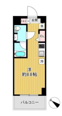 クラリッサ新川崎(ワンルーム/7階)の間取り写真
