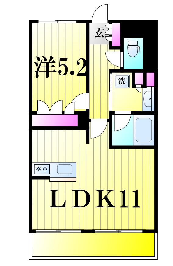 第16シントウキョウビル(1LDK/2階)の間取り写真