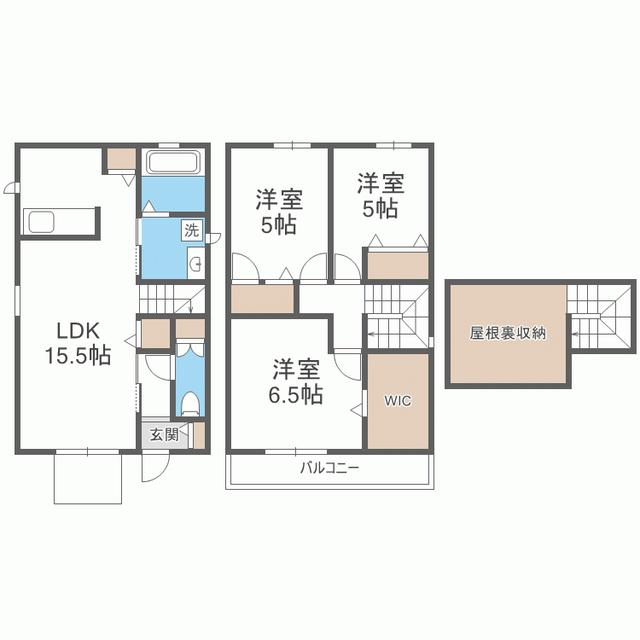 ベルリード柳瀬A(3LDK/1階)の間取り写真