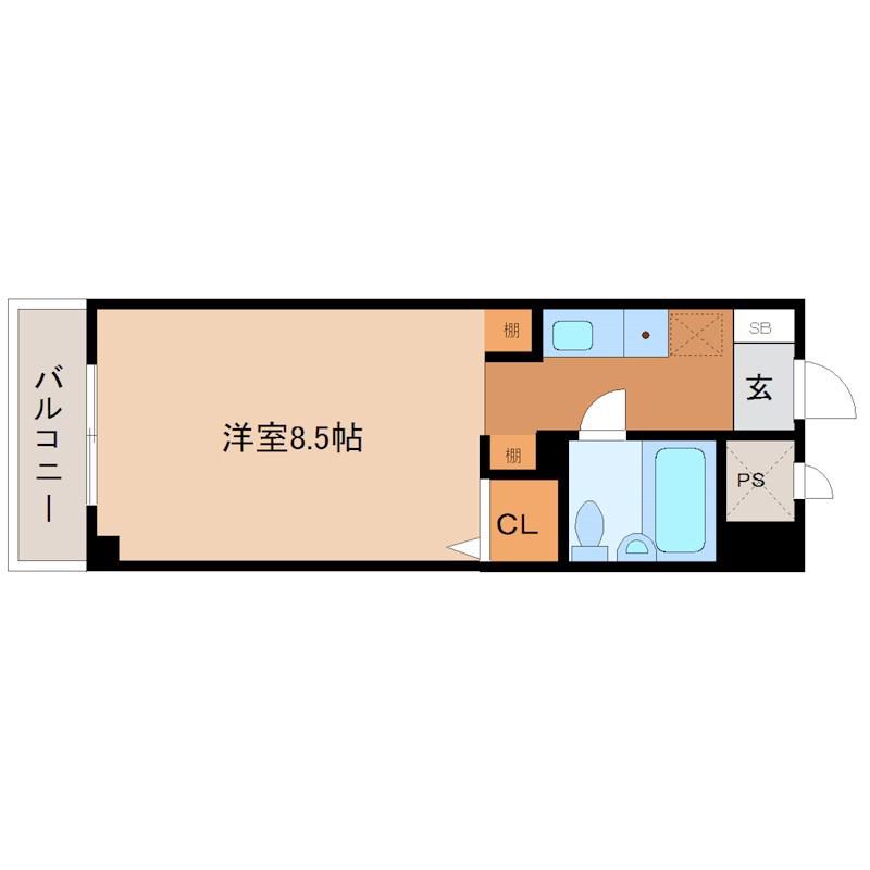 猪名寺パークマンション2(ワンルーム/7階)の間取り写真