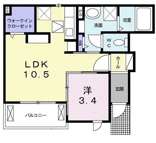 シュウ・レミングE(1LDK/1階)の間取り写真
