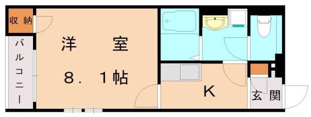クレイノ東田(1K/1階)の間取り写真