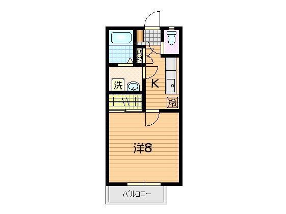 川口荘(1K/2階)の間取り写真
