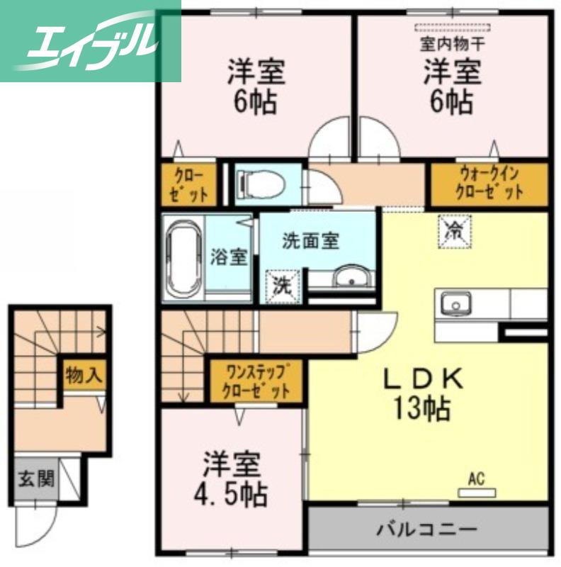 カトルセゾン(3LDK/2階)の間取り写真