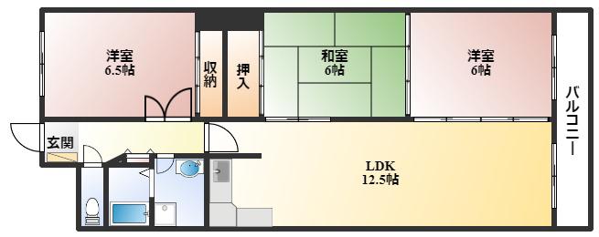 プレール桜塚(3LDK/2階)の間取り写真