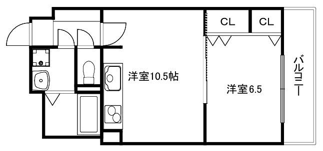 パレフルーヴ五条(1LDK/6階)の間取り写真