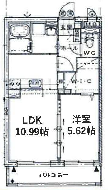 YM畑中4丁目(1LDK/4階)の間取り写真