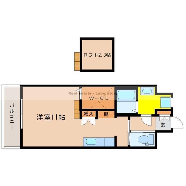 CALIFORNIA APT(ワンルーム/9階)の間取り写真