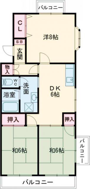 サンライズ栄(3DK/1階)の間取り写真