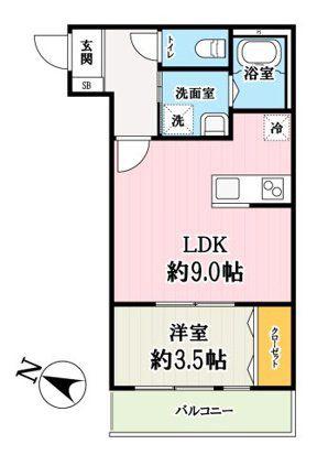 キャメル航空公園2(1LDK/3階)の間取り写真