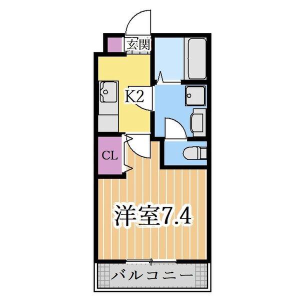 クレフラスト野並A棟(1K/2階)の間取り写真