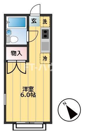 エステートピア タジマ(ワンルーム/2階)の間取り写真