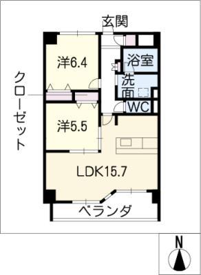 ACCESS TOWN(2LDK/4階)の間取り写真