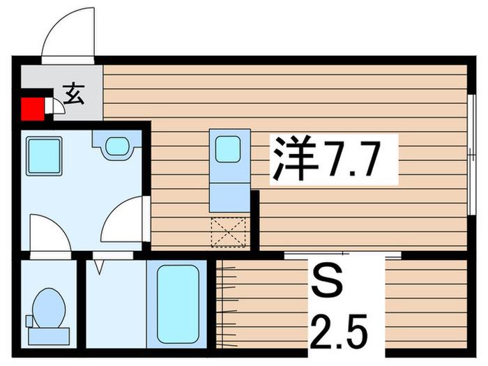 グランドソレイユ(ワンルーム/2階)の間取り写真