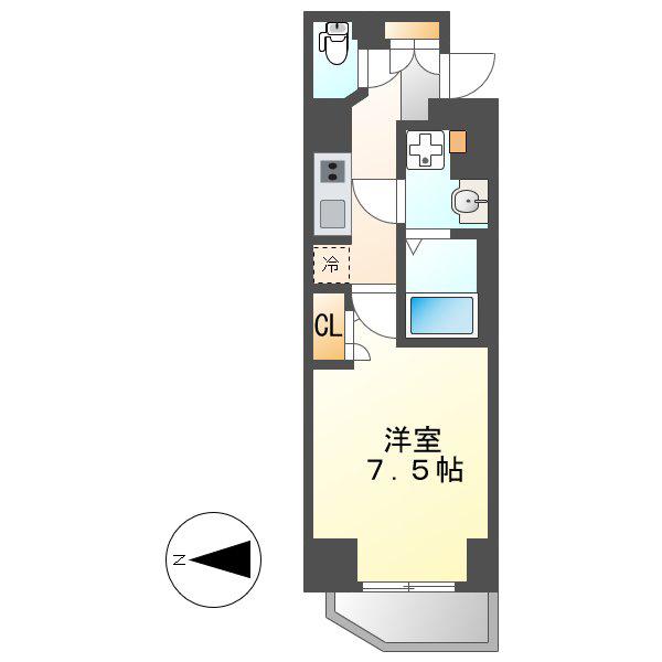 S-RESIDENCE名駅(1K/8階)の間取り写真