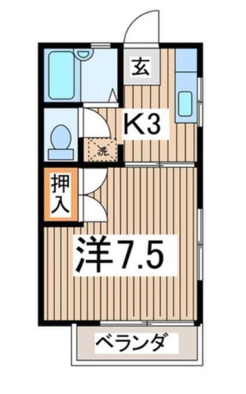 ハイツモーレアC(1K/1階)の間取り写真