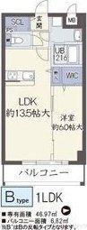 リアン カーサ長柄(1LDK/2階)の間取り写真