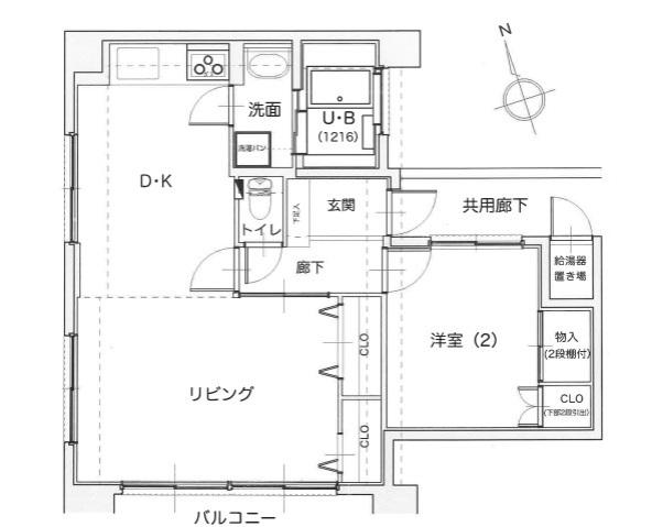 ロッコー上八丁堀グランドマンション(1LDK/7階)の間取り写真