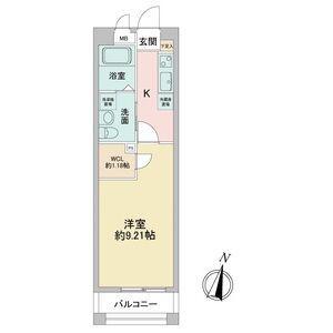 GRANDUKE SUZUKA(1K/13階)の間取り写真