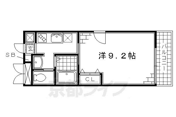 エクセレント鳥羽(1K/4階)の間取り写真